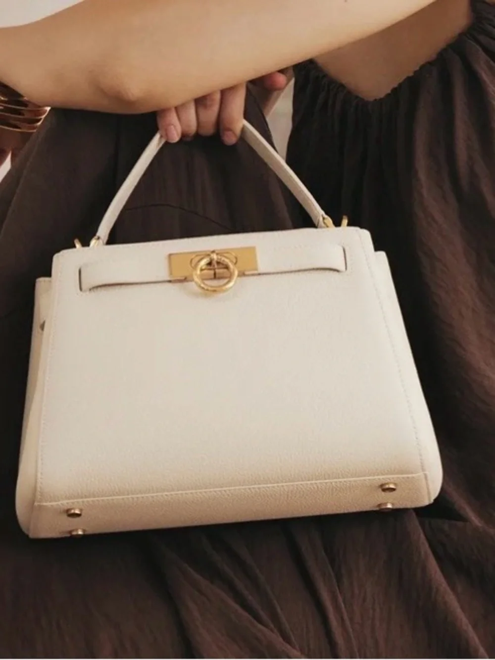 Parisa Wang Madison Top Handle Bag in Cream